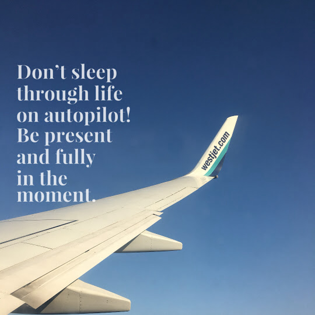 Don't sleep through life on autopilot! Be present and fully in the moment.
