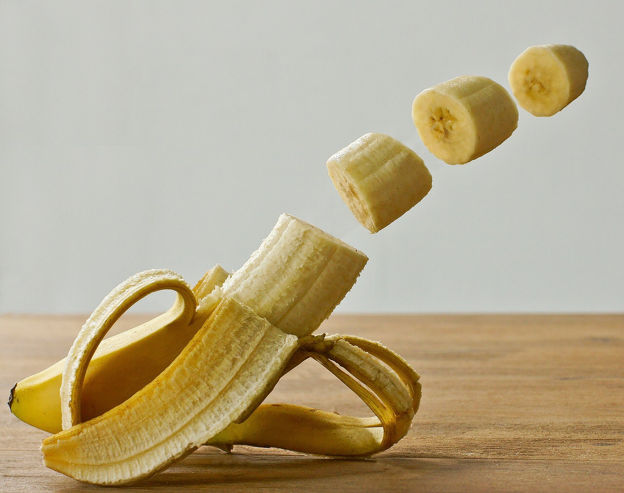 A banana cut into pieces